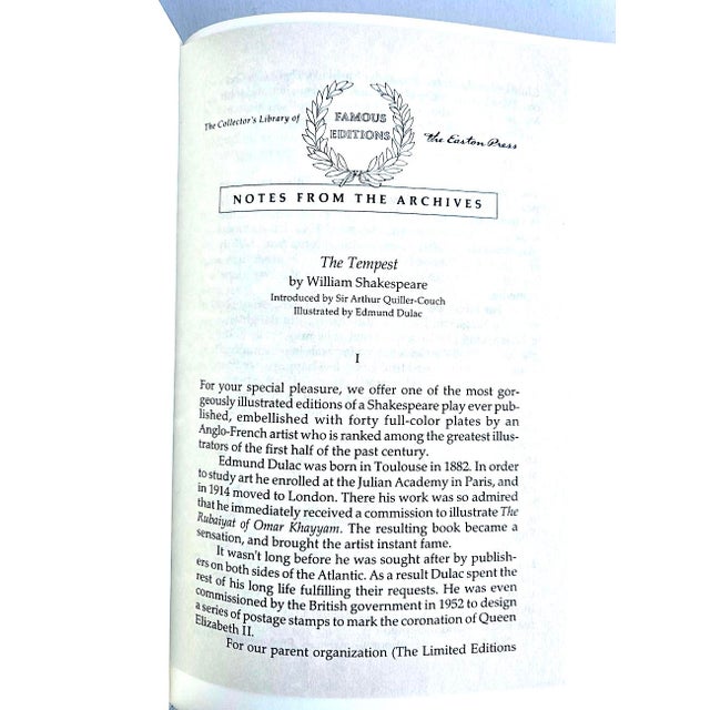 Easton Press 1st Edition, "The Tempest", William Shakespeare, Leather Binding For Sale - Image 12 of 13