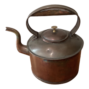 Rare Early 19th Century Collectible Hand-Hammered English Copper & Brass Tea Kettel