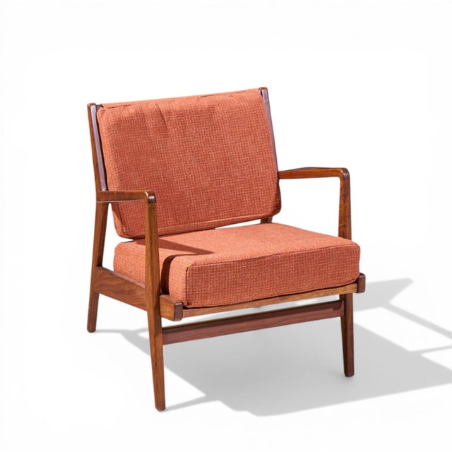 Jens Risom Mid Century Walnut Lounge Chairs - Pair For Sale - Image 12 of 13