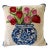 Square Chinoiserie Tree Wool Hooked Pillow For Sale