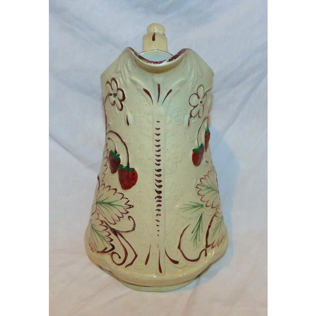 Traditional 1920s Majolica Strawberry Pitcher For Sale - Image 3 of 7