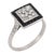 1920s Art Deco Inspired Diamond Onyx Platinum Square Target Ring, Size 7 For Sale