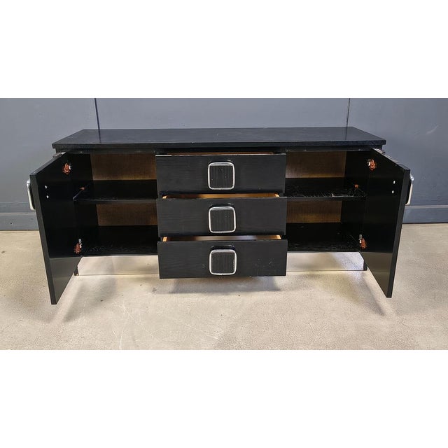 Vintage Black Wooden Cabinet, 1970s For Sale - Image 3 of 9