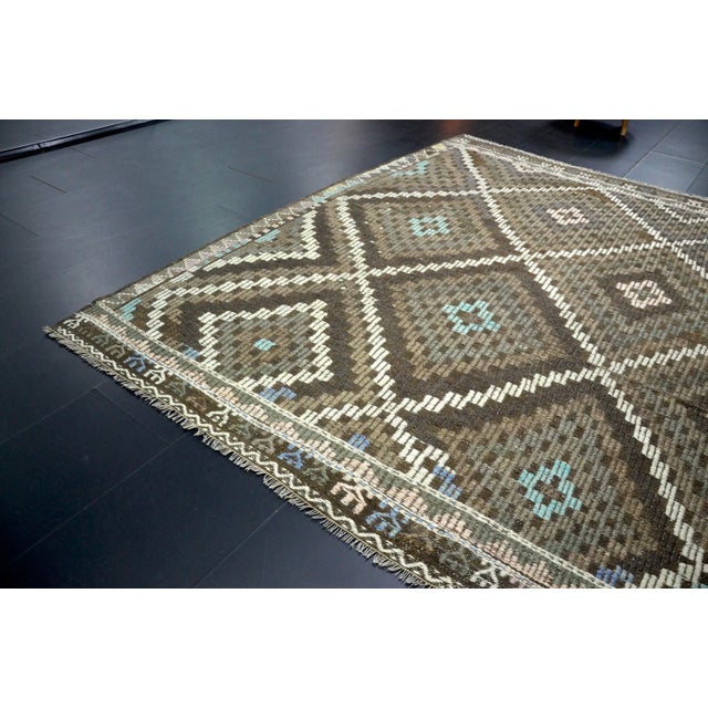 1960s Turkish Anatolian Handmade Kilim rug in Turkish Tribal Decorative Kilim, Vintage Kilim, Turkish Vintage Anatolian...