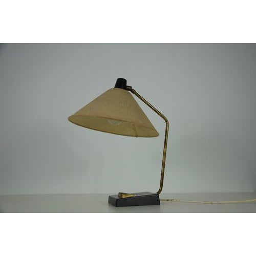 1960s Mid-Century Metal and Fabric Shade Table Lamp from Temde, 1960s For Sale - Image 5 of 14