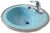 American 1964 Vintage Rheem Regency Blue Drop-in Porcelain & Cast Iron Sink With Hudee Ring For Sale - Image 3 of 17