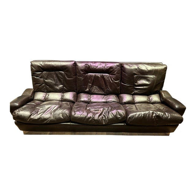 1970s Vintage Leather Sofa For Sale