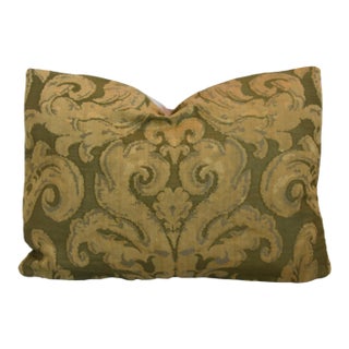 Designer Italian Scalamandre Old World Weavers Botanical Feather/Down Pillow For Sale