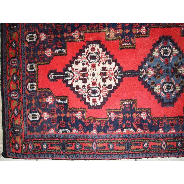 1970s Handmade Vintage Persian Hamadan Rug For Sale - Image 4 of 8