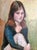 Mid-Century Modern Early Oil Painting - Portrait of a Sitting Woman For Sale - Image 3 of 9