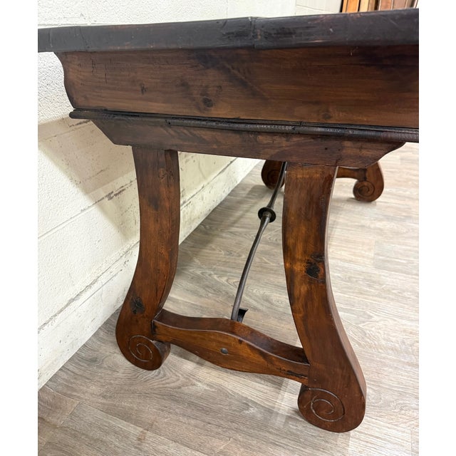 Vintage Spanish Colonial Style Writing Desk Library Table For Sale - Image 10 of 18