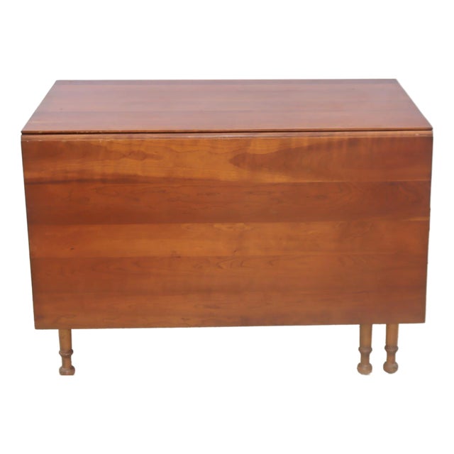 1970s Authentic Stickley Solid Wood Drop Leaf Dining Table For Sale