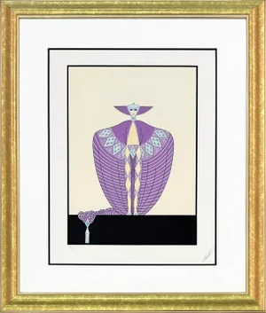 1980s Erté La Somptueuse (Framed Hand Signed Embossed Serigraph), Framed