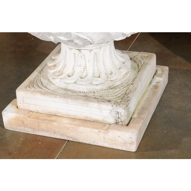 White English Vintage 20th Century Cast Stone Fountain with Scoop and Foliage Motifs For Sale - Image 8 of 13