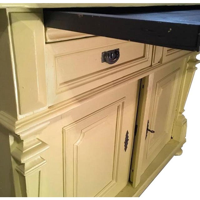 Mid 19th Century Yellow Wood Buffet with Yellow Glass Shelves, 1850 For Sale - Image 5 of 18