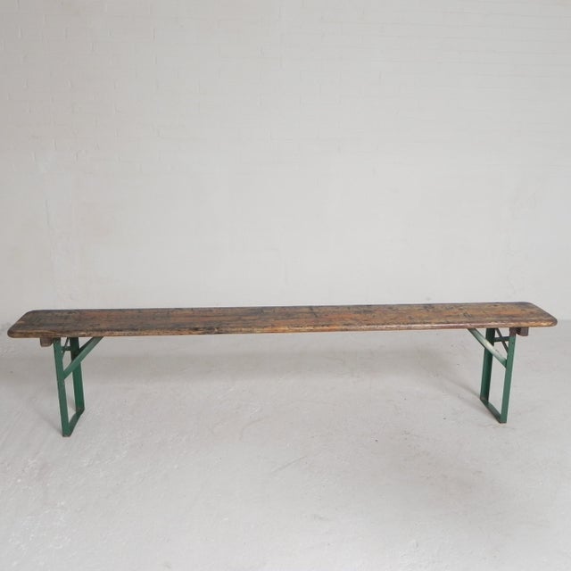 Folding Bench in Steel and Pine, 1960s For Sale - Image 9 of 18