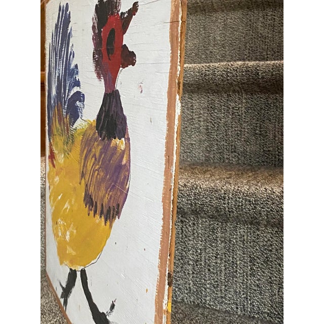 Folk Art Late 20th Century “Farm Chicken” Jimmy Lee Sudduth Folk Art Painting For Sale - Image 3 of 13