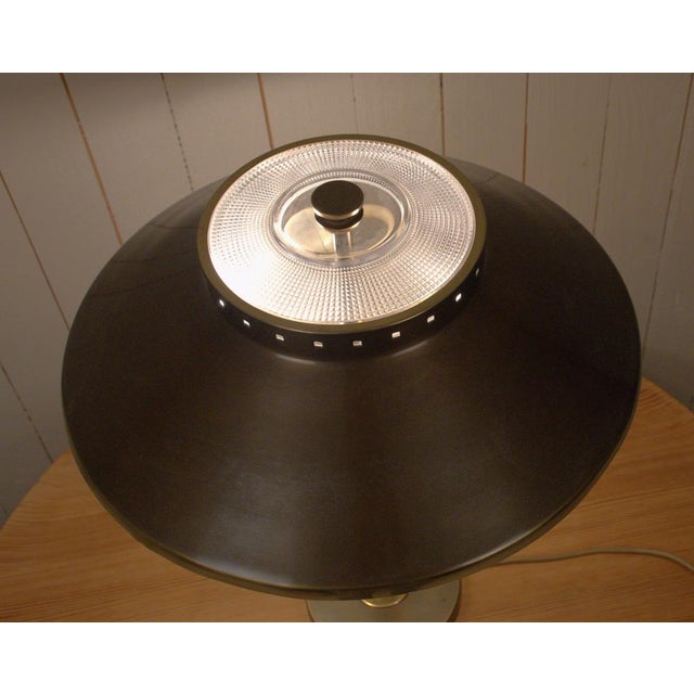 Brown Swedish Brass and Teak Table Lamp by Boréns, 1940s For Sale - Image 8 of 15