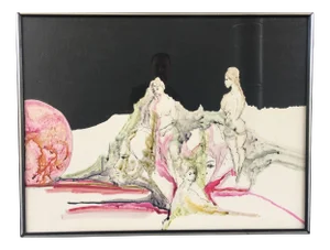 Vintage Illustrated Female Painting