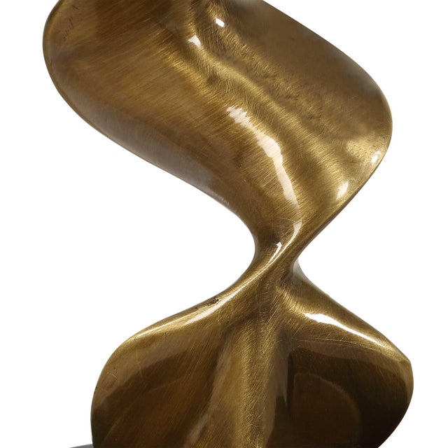 2020s Spiraling Cordless Brass Buffet Lamp For Sale - Image 5 of 6