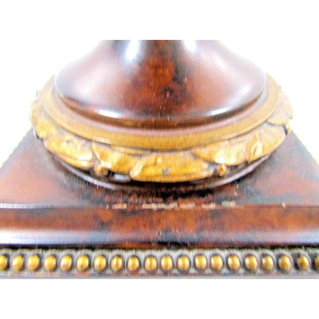 1980s Pair of Napoleon III Style Moroccan Burr Thoya Turned Wood Urns Attributed to Theodore Alexander For Sale - Image 11 of 14