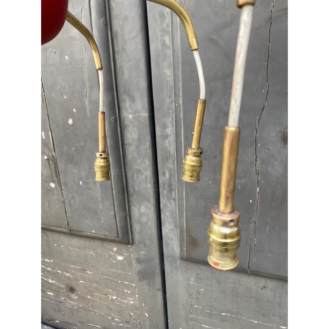 Mid-Century Modern Hanging Lamp in Brass and Glass, 1950s For Sale - Image 14 of 18