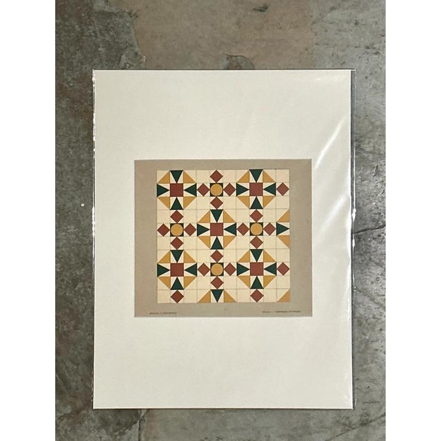 Vintage Geometric Tile Pattern Serigraph For Sale - Image 12 of 12