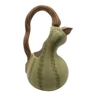 Vintage Watermelon Design and Cane Handle Pitcher For Sale