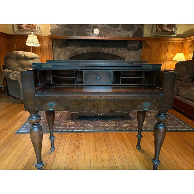 Wood Antique Spinet Desk For Sale - Image 7 of 17
