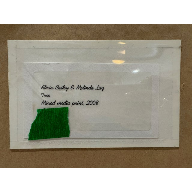 Terra Cotta Alicia Bailey & Melinda Lag “Tree” Signed Mixed Media Print 2008 Framed For Sale - Image 8 of 9