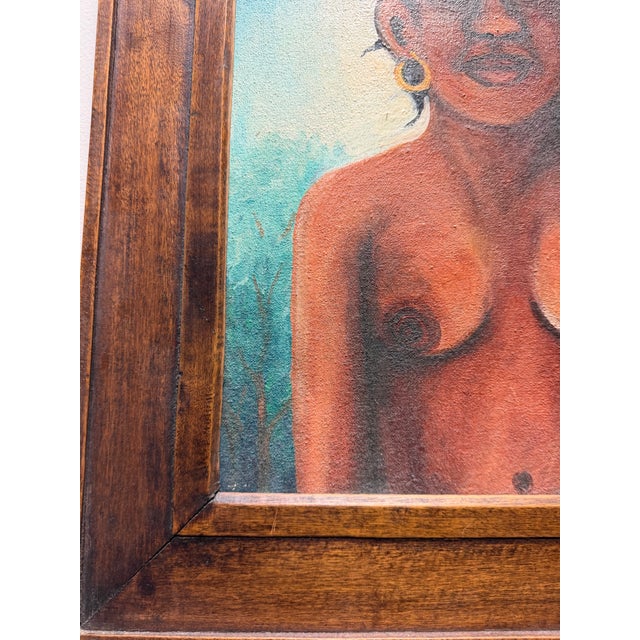 Mid 20th Century Wilson Bigaud Original Mid-Century Haitian Naïve Master Portrait Painting For Sale - Image 5 of 8