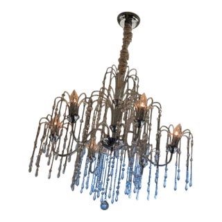2 Elegant Crystal Chandelier – Chrome Finish, Multi-Arm Glam Lighting For Sale
