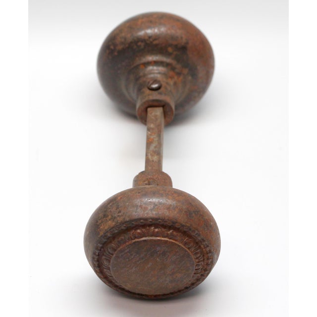 Pair of Antique Cast Iron Concentric Passage Door Knobs For Sale - Image 4 of 4
