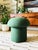 A handmade mushroom shaped ottoman, upholstered in "Moss" green wool fabric. Perfect for using as a footstool or extra...
