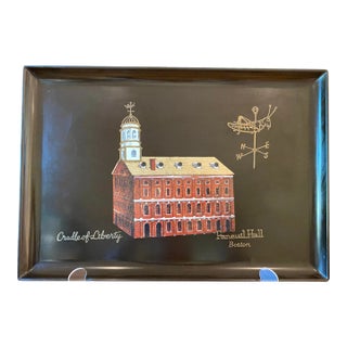 Mid 20th Century Couroc of Monterey Faneuil Hall Boston Serving Tray For Sale