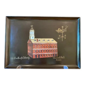 Mid 20th Century Couroc of Monterey Faneuil Hall Boston Serving Tray