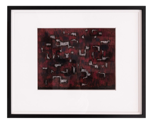 Gerhard Uhlig, Untitled, 1955, Chalk on Paper, Framed