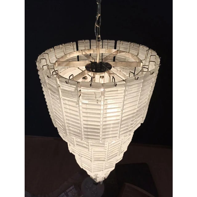 Murano Spiral Frosted Glass Chandelier, 1990s For Sale - Image 4 of 17