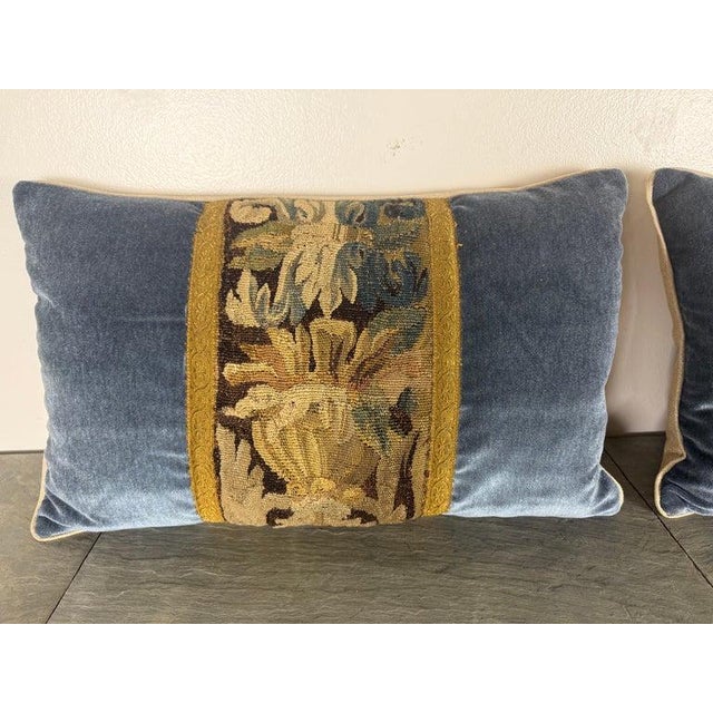 Early 21st Century Pair of Pillows With 18th Century French Tapestry Panels by Melissa Levinson For Sale - Image 5 of 12