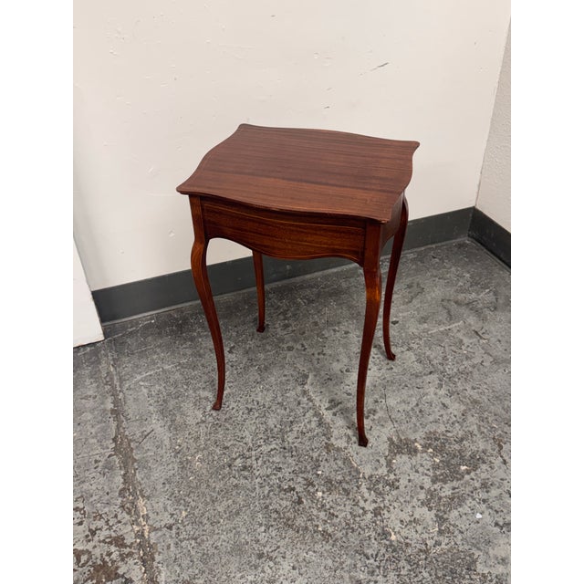 Traditional Edwardian Mahogany Inlaid Side Table, Vintage For Sale - Image 3 of 12