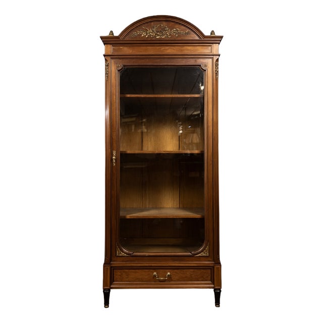 Parisian Louis XVI Wood and Gilt Bronze Bookcase For Sale