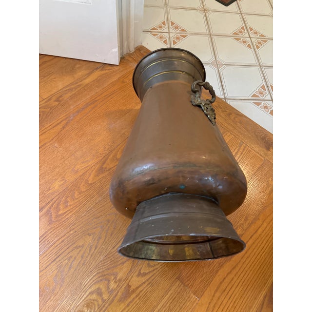 Antique Copper and Brass Umbrella Stand For Sale In New York - Image 6 of 6