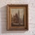 This 1930s Flemish church oil painting on canvas captures the quiet beauty and historic charm of a European village...