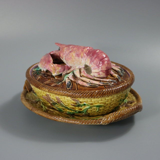 Victorian George Jones Majolica Lobster Dish For Sale - Image 3 of 18