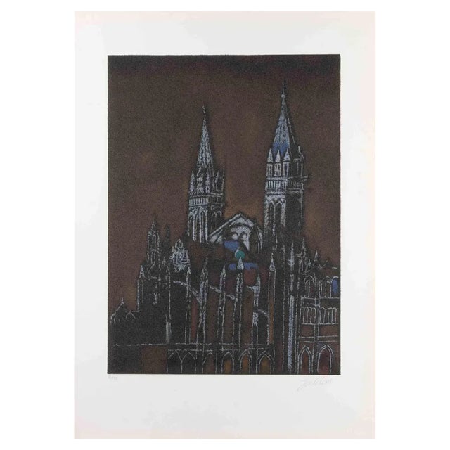 Franco Gentilini, Church, Screenprint, 1970s For Sale