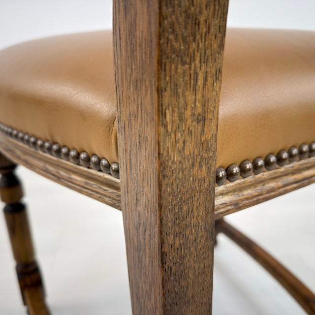 High Back Leather Dining Chairs – Set of 6 For Sale - Image 11 of 12