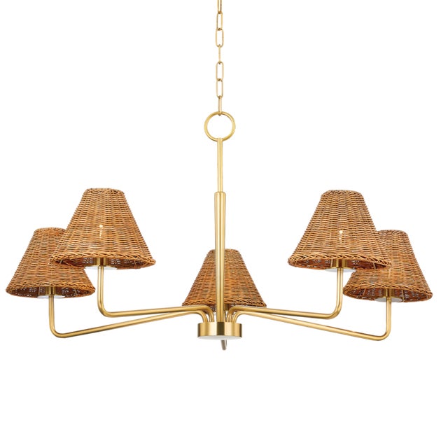 Issa has a natural style that's ahead of the curve. Slender, hooked arms hold a woven rattan shade that lets a soft light...