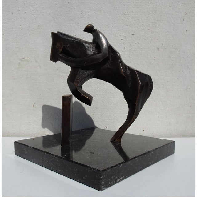 Boud Ceysens, Jumping Horse, 1980s, Bronze & Marble For Sale - Image 8 of 15