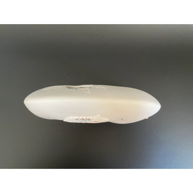 Late 20th Century Late 20th Century Acoma Pottery Whiteware Etched & Cut Out Spirit Bear by Elliott & Zelda Garcia For Sale - Image 5 of 13