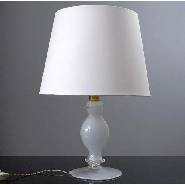 Italian Glass Table Lamp, 1950s, in Very Good conditions. Designed 1950 to 1959 European Plug (up to 250V).The wiring of...